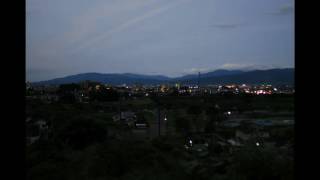 城山から夕暮れの都城市街地を望む20160728f