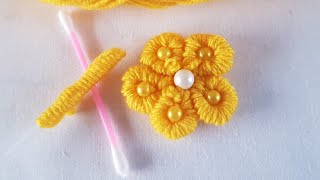 hand embroidery amazing woolen craft ideas yellow flower tricks