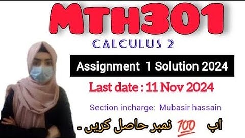Mth301 Assignment  1 Solution  2024 || Mubasir Hussain || #mth301 #assignment #2024