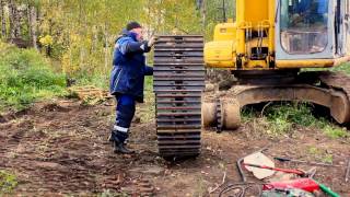 Выпрессовщик пальцев для замены гусеничной цепи экскаватора Выпрессовщик пальцев для замены гусеничной цепи экскаватора