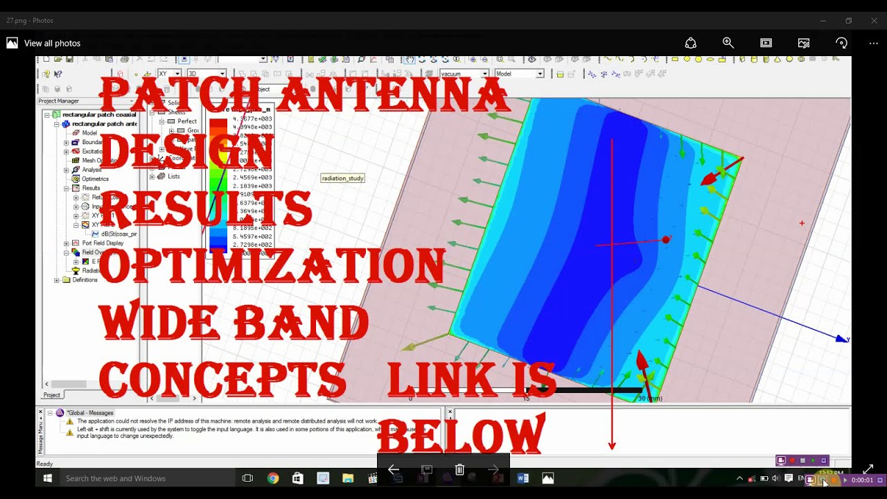 Rectangular patch antenna with coaxial feeding in hfss | design results ...