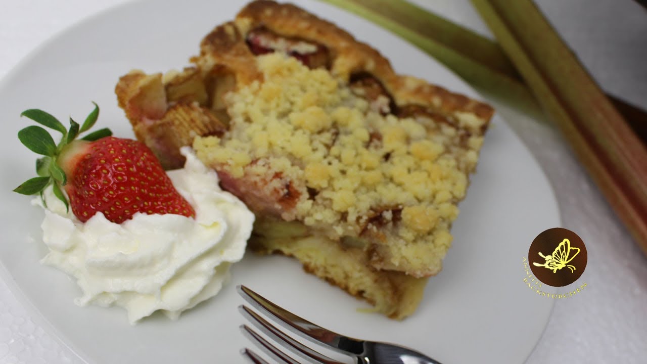 Rhabarber Streusel - Streuselkuchen - Blechstreuselkuchen ...