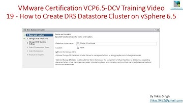 VMware Certification VCP 6.5  - 19 How to Create DRS Datastore Cluster on vSphere 6.5
