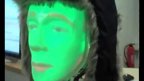 Robot head puts on your friend