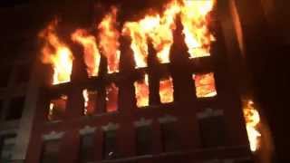 FDNY RESPONDING TO & BATTLING MASSIVE 6 ALARM FIRE ON W. 17TH ST. IN CHELSEA AREA OF MANHATTAN, NYC.