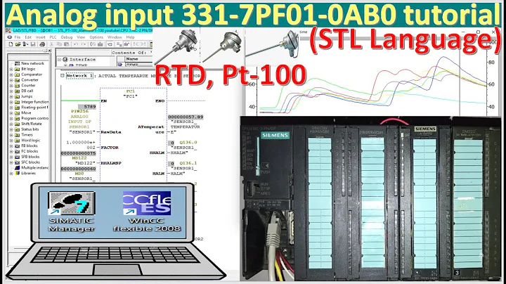 PLC S7-300 Analog Input connected with temperature sensor RTD, Pt-100 with STL Language tutorial