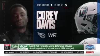 NFL Draft 2017 | Round 1 Pick 5 - Tennessee Titans select Corey Davis | Apr 27, 2017