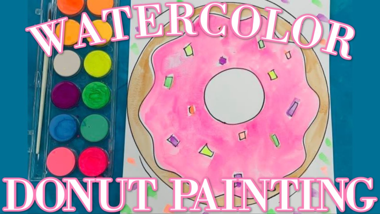 DIY Watercolor Donut Painting | Full Tutorial | P'zazz Art Studio - YouTube