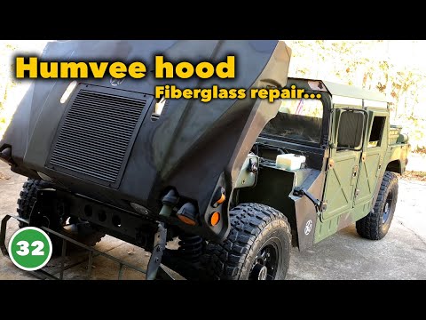Humvee Fiberglass Hood Repair