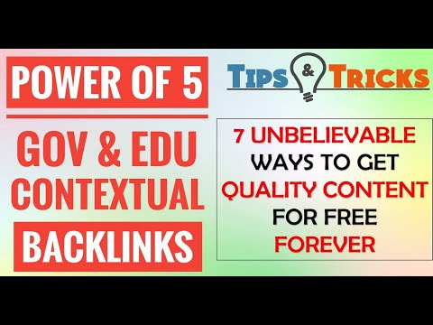 Power of 5 GOV and EDU Backlinks | How To Get Quality Content For Free | Learn SEO