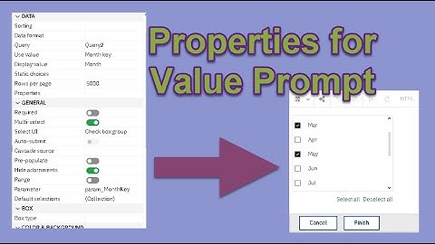 380 Value Prompt Properties in Cognos Analytics