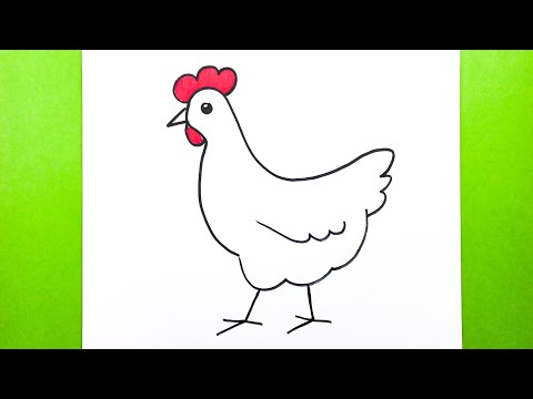 Kolay Tavuk Çizimi, Tavuk Nasıl Çizilir Adım Adım Çok Kolay, Çizim Saati Art Kolay Hayvan Çizimleri