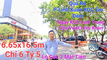 Lô Góc Quá Rẻ Linh Xuân Tp Thủ Đức kế KCX Linh Trung Cầu Vượt Linh Xuân 85m2 chỉ 6ty5 | 1 SP BĐS THỌ
