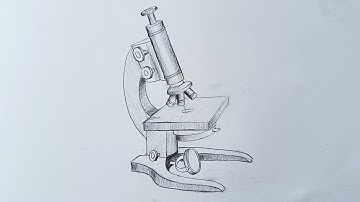 How to draw a microscope step by step | Drawing for science students