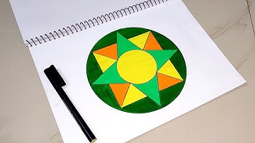 Simple Design in Circle for Kids || How to draw simple Drawing Pattern Art in Circle || Learn & Art