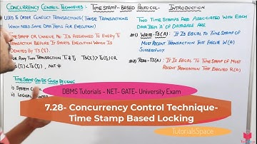 7.28- (Eng) Time Stamp Based Protocol In DBMS | Time Stamp Based Locking | Concurrency Control