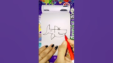 Shark 🦈 drawing from number 4 #drawing #ayomelukis #artandcraft #art #artsypriyaz