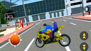 sepeda motor terbang polisi 💥 police flying bike simulator : bike driving games -Android Gameplay screenshot 1