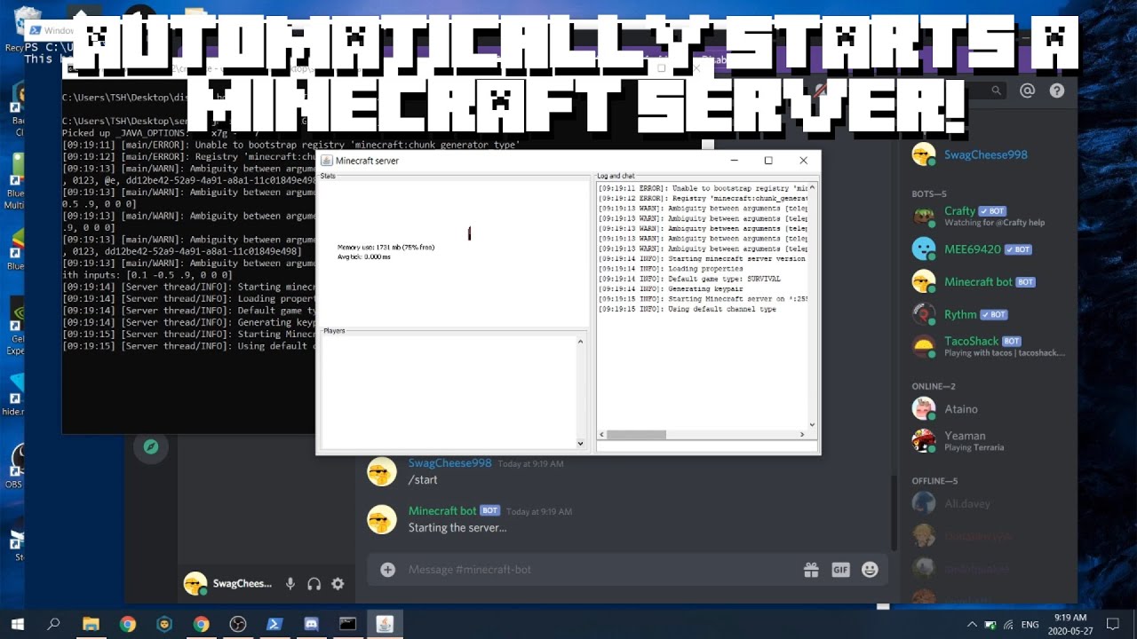 A Discord  Bot that can Start and Stop a Minecraft  Server  