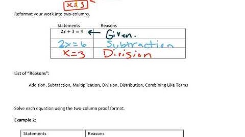 Geometry Chapter 2 Day 1 Algebra Proofs Notes Video