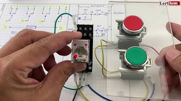 การต่อรีเลย์แบบค้างการทำงานด้วยสวิทช์กดติด_ปล่อยดับ ที่ทำงานคล้ายกับการต่อแมกเนติก