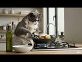 Miming Cat Cooking