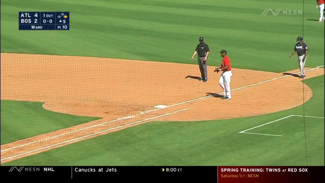 Johan Camargo llega a base por error del lanzador Thad Ward