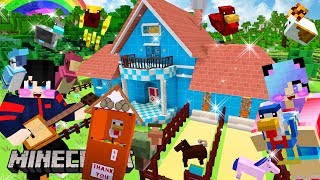 Minecraftสร้างบ้านไร่ฟาร์มเลี้ยงไก่หลายสายพันธ์ุกับโรงเรือนม้าสุดคันทรี Minecraft Country farm house