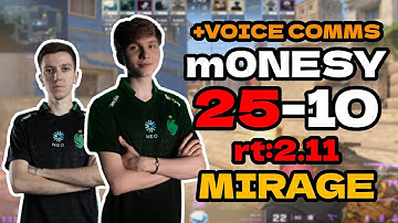 m0NESY (25-10) rt:2.11 w/kyxsan +VOICE COMMS l EU FACEIT RANKED (mirage) | #cs2 #pov