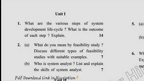 BBA 6th Sem System Analysis & Design Question Paper 2019