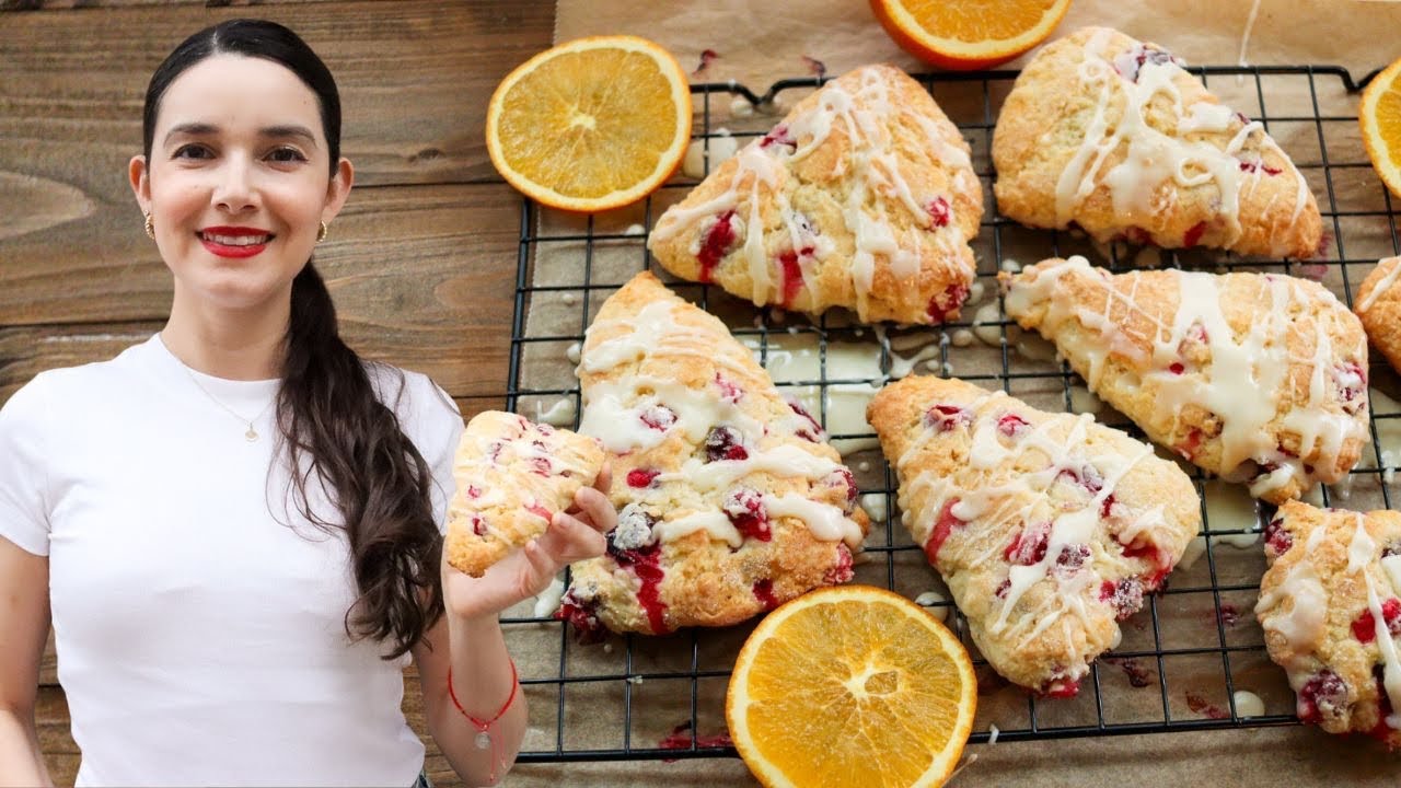 Scones de naranja y arándanos | fáciles, rápidos y deliciosos 