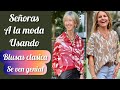 SEÑORAS ELEGANTES Y MODERNAS USANDO BLUSAS CLÁSICA EN TODOS LOS ESTILOS MODA SEÑORAS A LA MODA 🌺