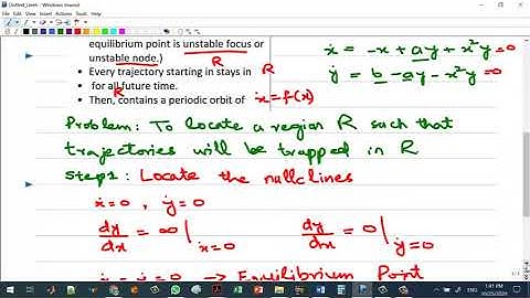 Poincare Bendixon Theorem Part 1