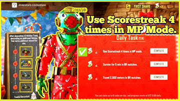 Call Of Duty Mobile Use Scorestreak 4 times in MP Mode Task Complete