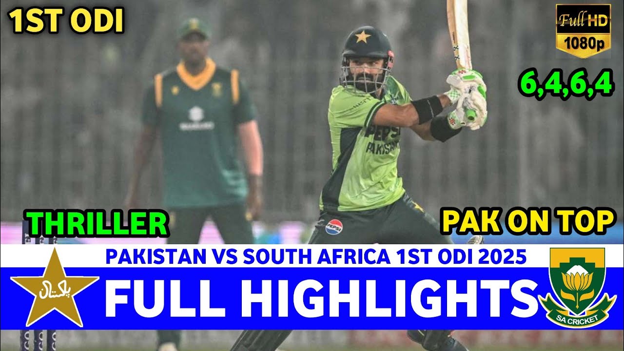 PAK vs SA 1st ODI Full Match Highlights 2025 | Pakistan vs South Africa ...