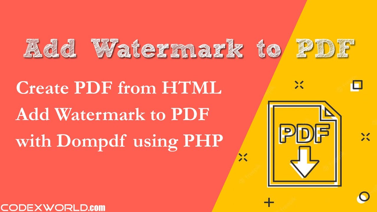 Create PDF With Watermark In PHP Using Dompdf YouTube Create PDF With Watermark In PHP Using Dompdf YouTube