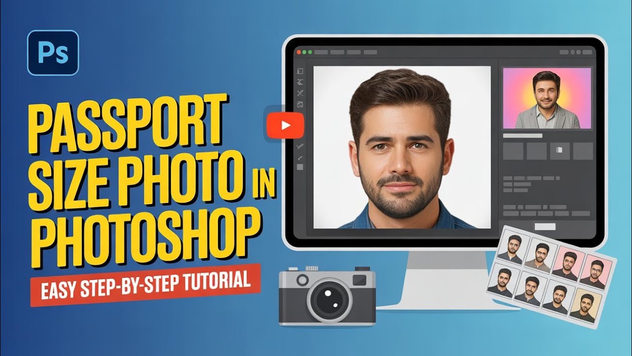Photoshop Se Passport Size Photo Kaise Banaye | Photoshop Photo Editing Tutorial 2025 