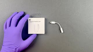 Apple Lightning to 3.5mm Headphone Jack Adapter Unboxing - ASMR