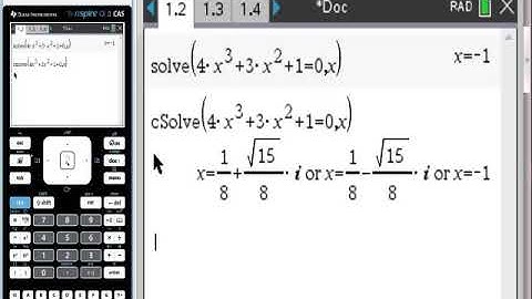 Ti Nspire CAS Finding Complex Zeros of Functions TOO EASY