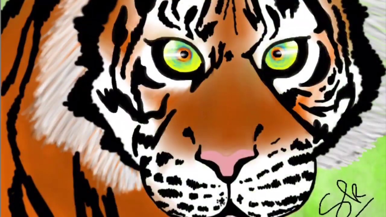 Tiger | Digital Speed-paint Drawing | Timelapse - YouTube