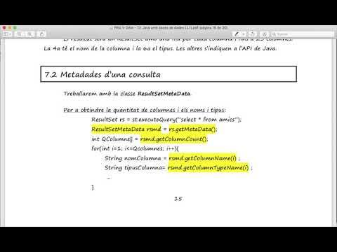 Vídeo: Què són les metadades a Java amb exemple?