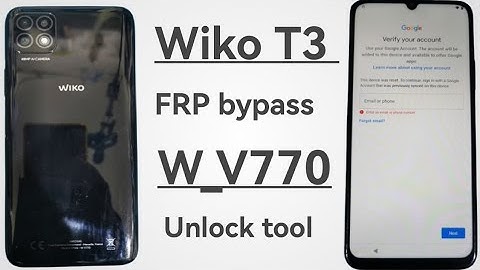 wiko T3 frp bypass remove google Account | W_V770 Unlock tool