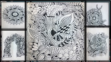 Zentangle Patterns for beginners || Evolution of My Zentangles Part 5