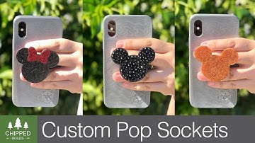 Disney Glitter & Blinged Custom Pop Sockets || How To