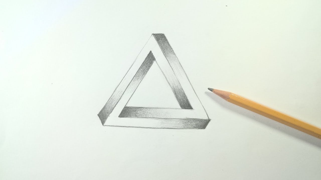 vẽ hình tam giác 3 chiều tạo nên ảo giác mạnh | draw a 3 chiều triangle | 3 chiều...