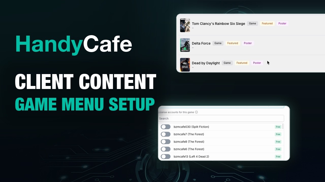 Build Your Game Menu: HandyCafe Client Content