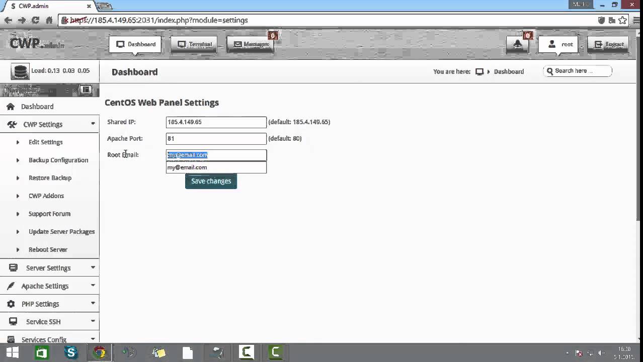 ejabberd centos web panel