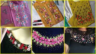 Front neck kurti designs / back neckline embroidery designs / eid dresses / hand embroidery designs screenshot 5