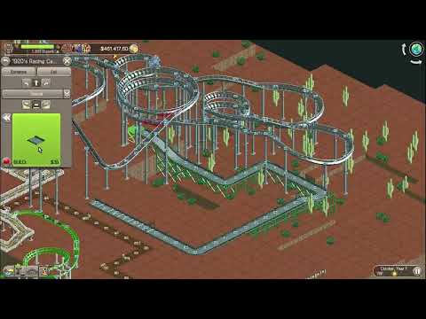 RollerCoaster Tycoon Custom Scenario: "Zion Powell Canyon" Timelapse
