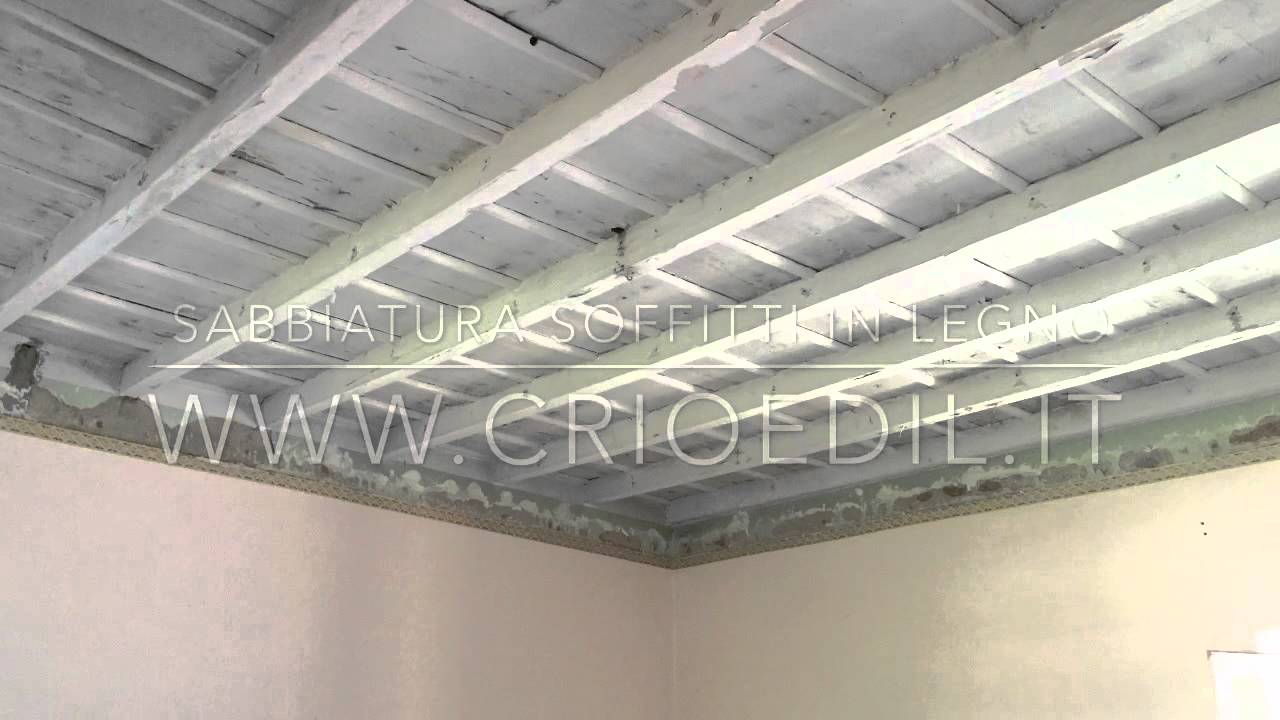 Sabbiatura soffitto e velatura bianco youtube Costo verniciatura travi in legno